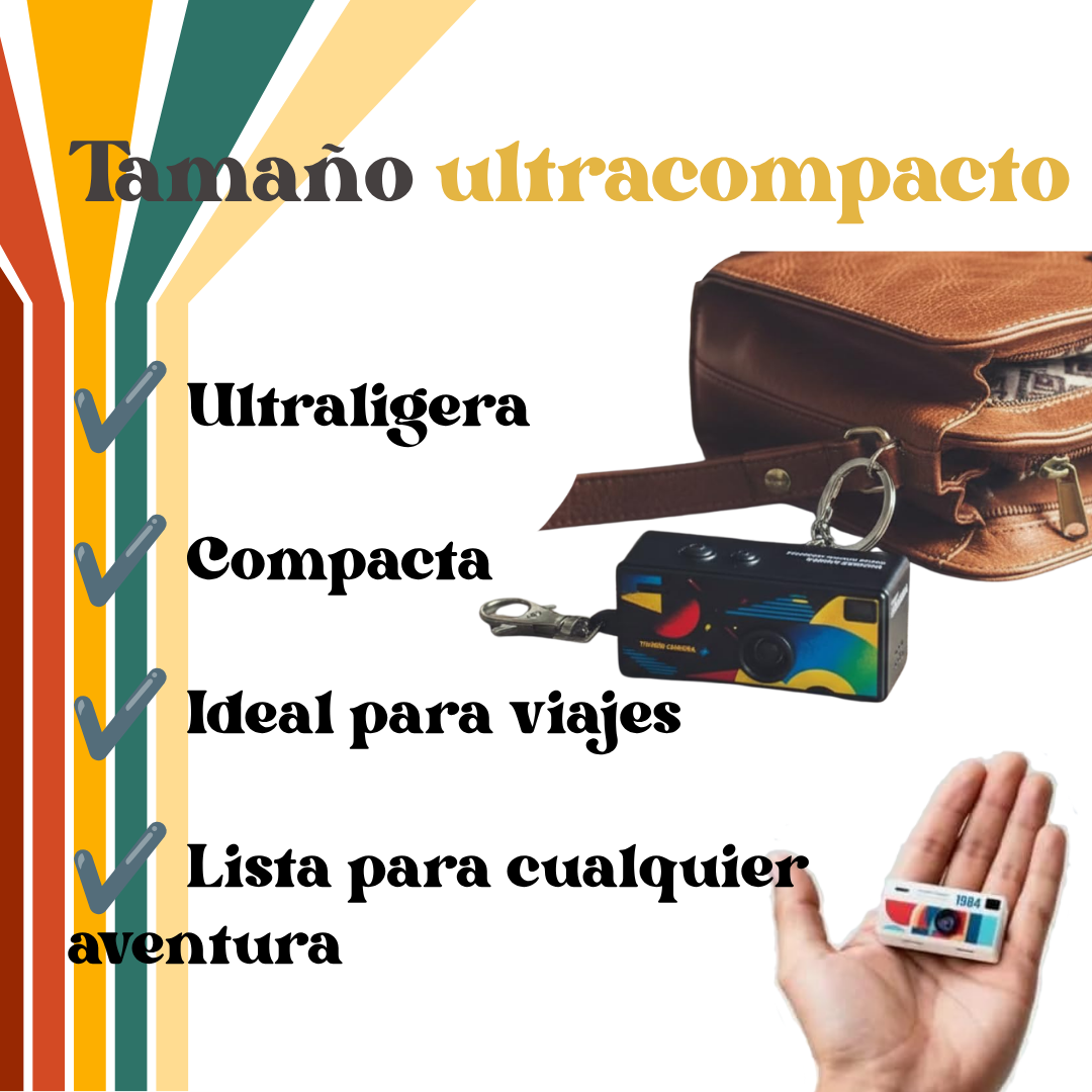 Mini Cámara Retro Portátil HD + 16GB de Memoria