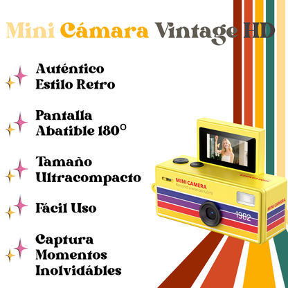 Mini Cámara Retro Portátil HD + 16GB de Memoria