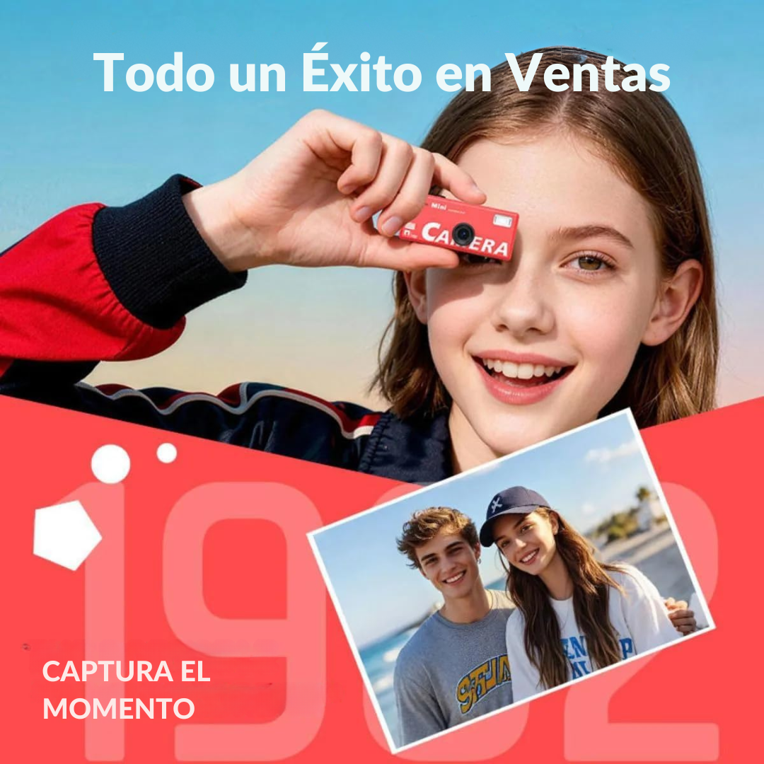Mini Cámara Retro Portátil HD + 16GB de Memoria